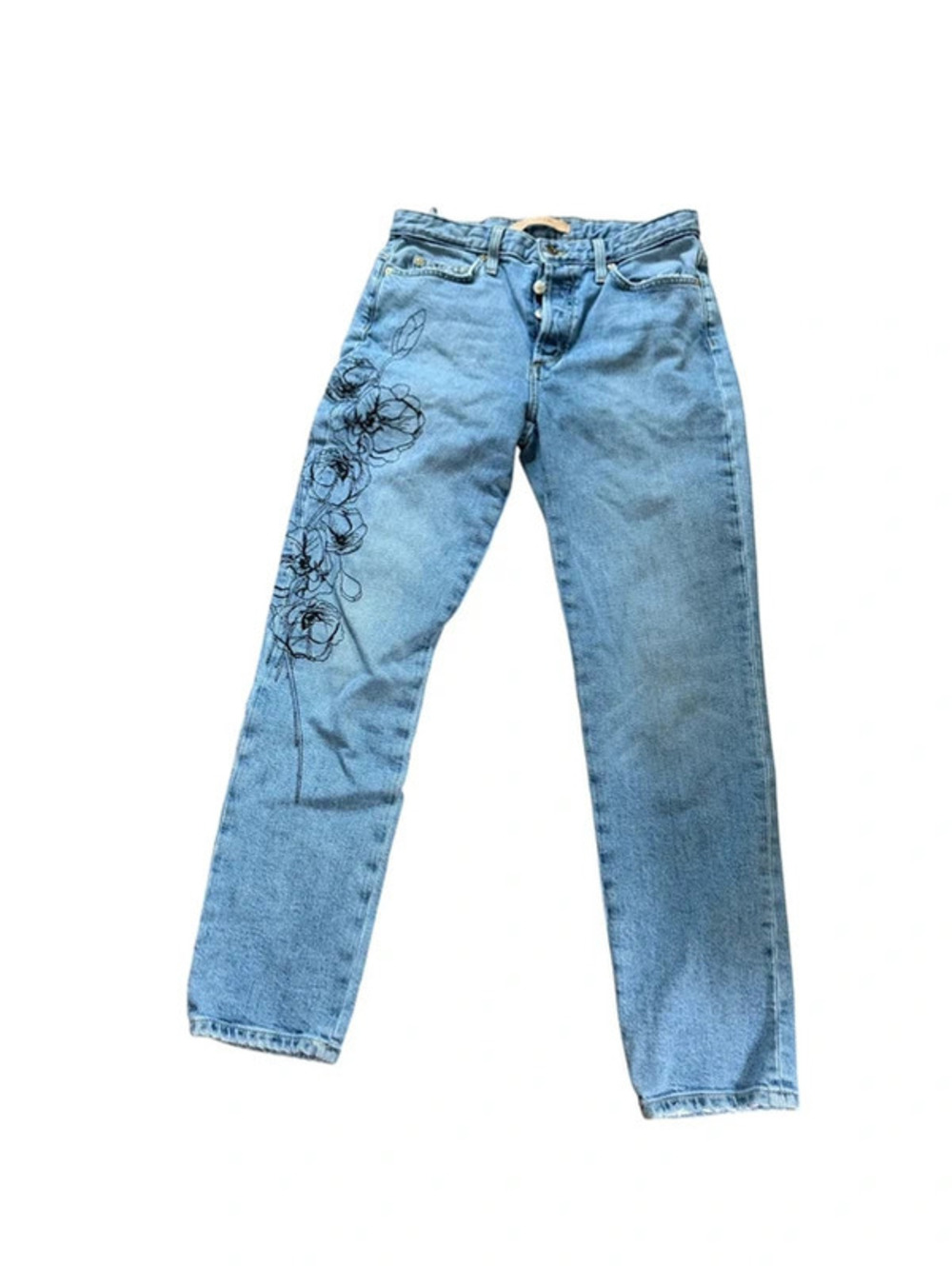 Joe's Jeans The Smith Straight Ankle Floral Embroidered
